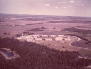 Aerial view of Deerhome institute in Red Deer.